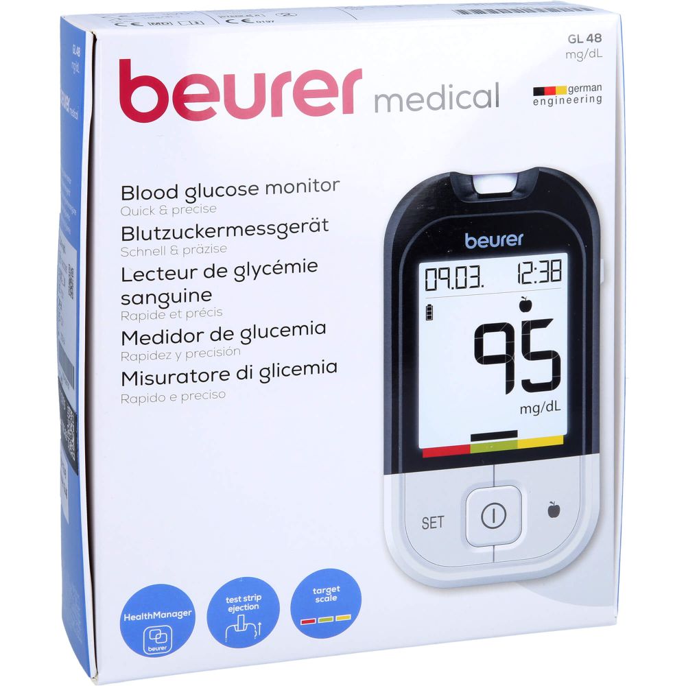BEURER GL48 Blutzuckermessgerät mg/dl