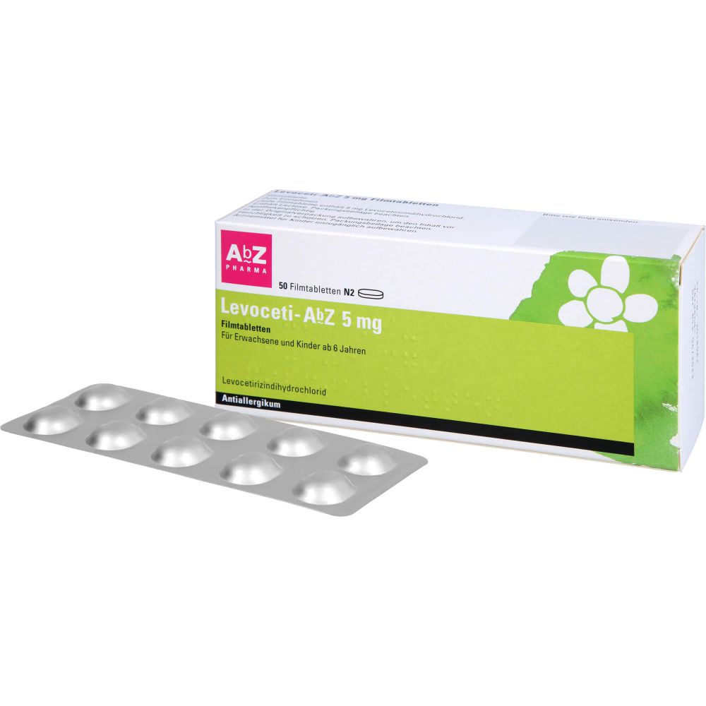 Levoceti-AbZ 5 mg Filmtabletten 50 St Langanhaltende Wirkung Antihistaminikum Antiallergische Tabletten