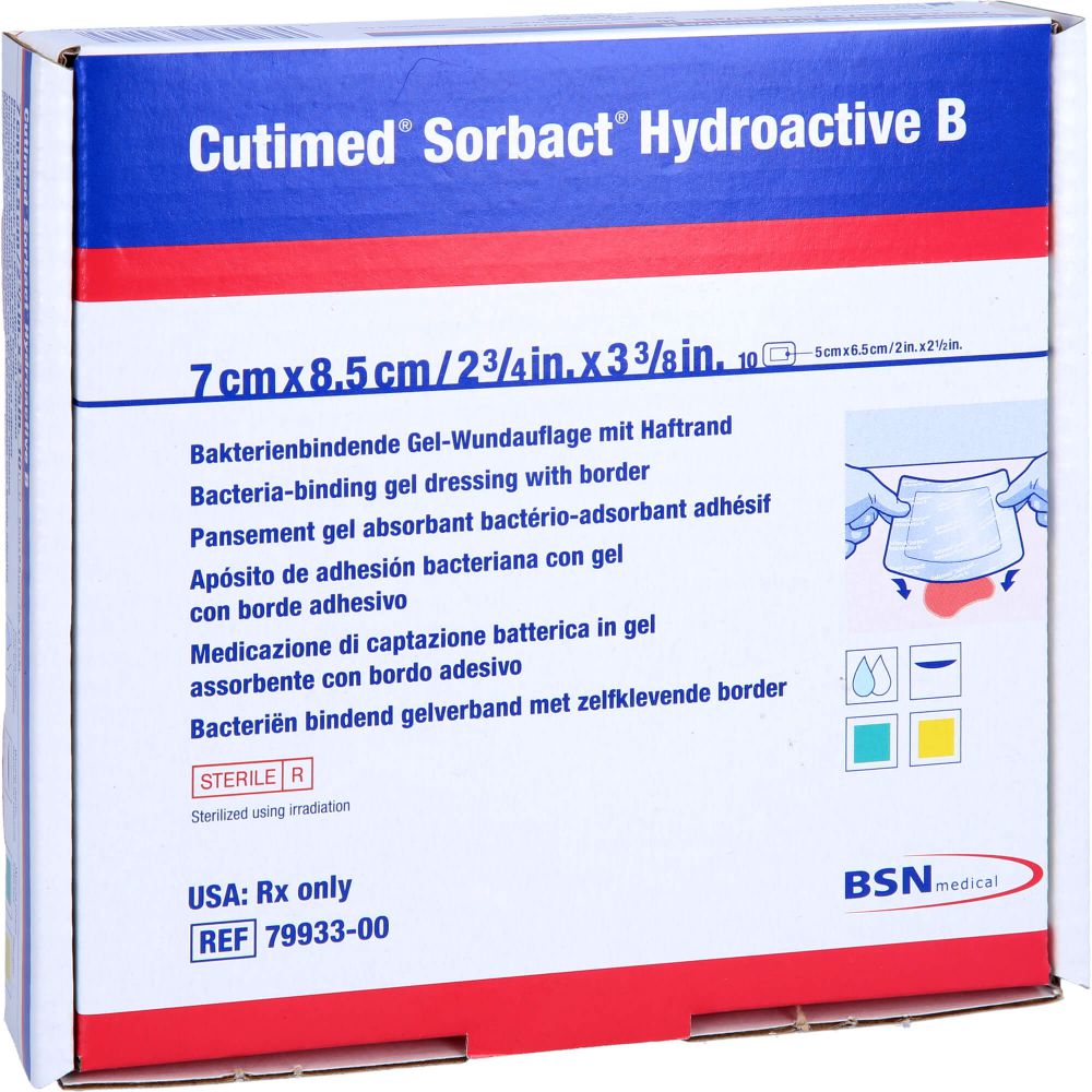 CUTIMED Sorbact Hydroactive B Gel-V.7x8,5 cm haft.