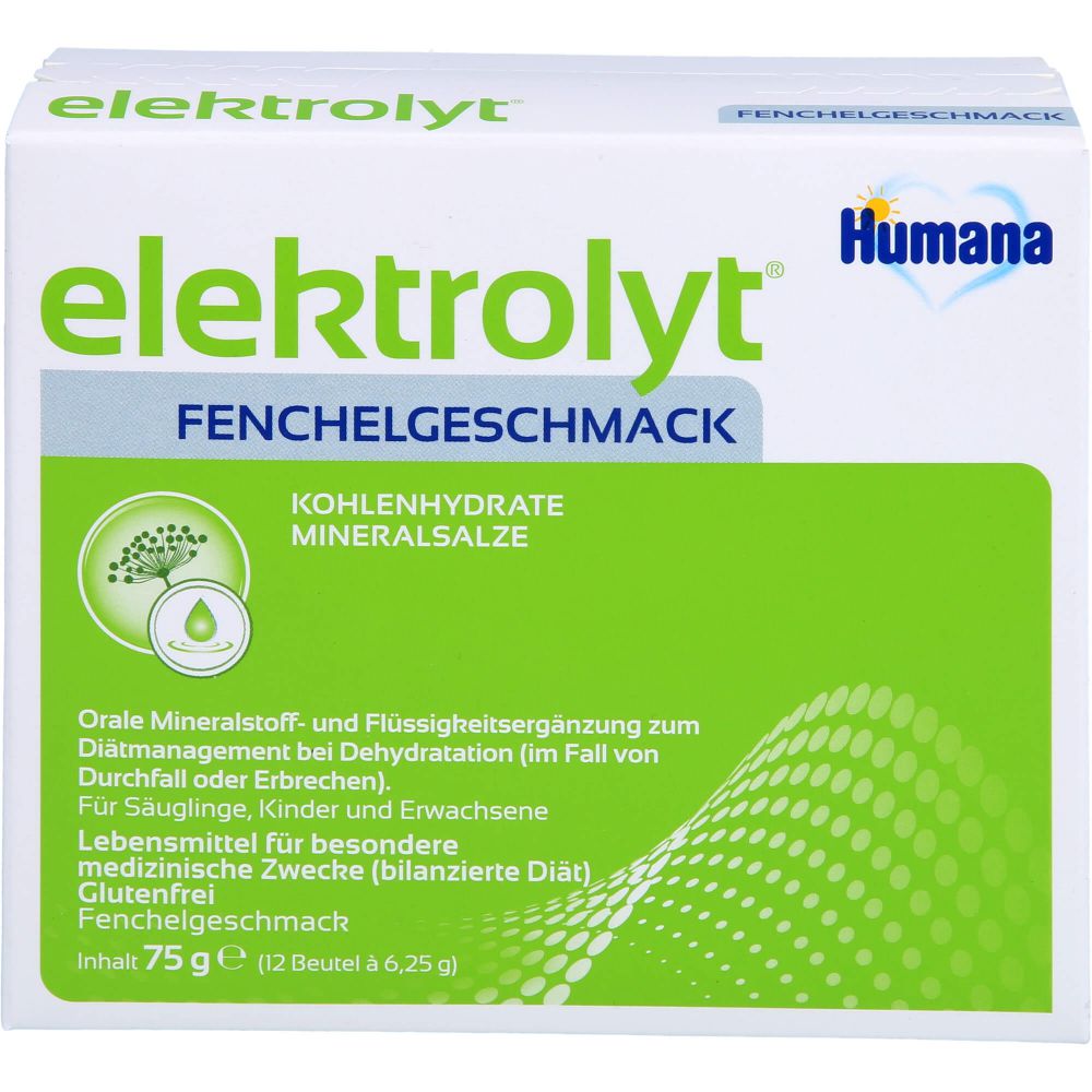 Humana Elektrolyt Fenchel Pulver Faltschachtel 75 g