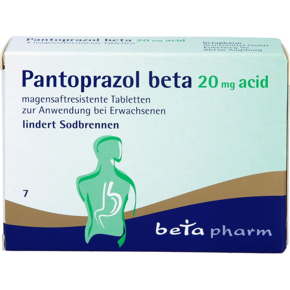 Pantoprazol beta 20 mg acid magensaftres.Tabletten 7 St