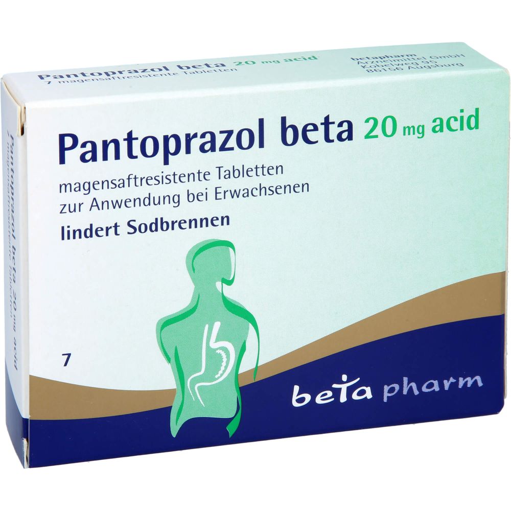 Pantoprazol beta 20 mg acid magensaftres.Tabletten 7 St