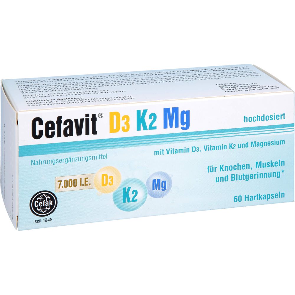 CEFAVIT D3 K2 Mg 7.000 I.E. Hartkapseln