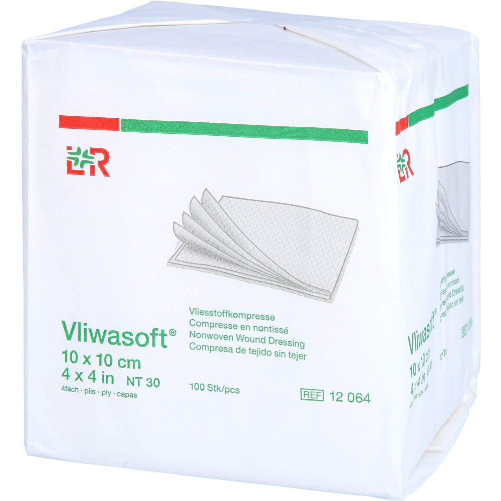 Vliwasoft Vlieskompressen unsteril 10x10 cm 4l. 100 St