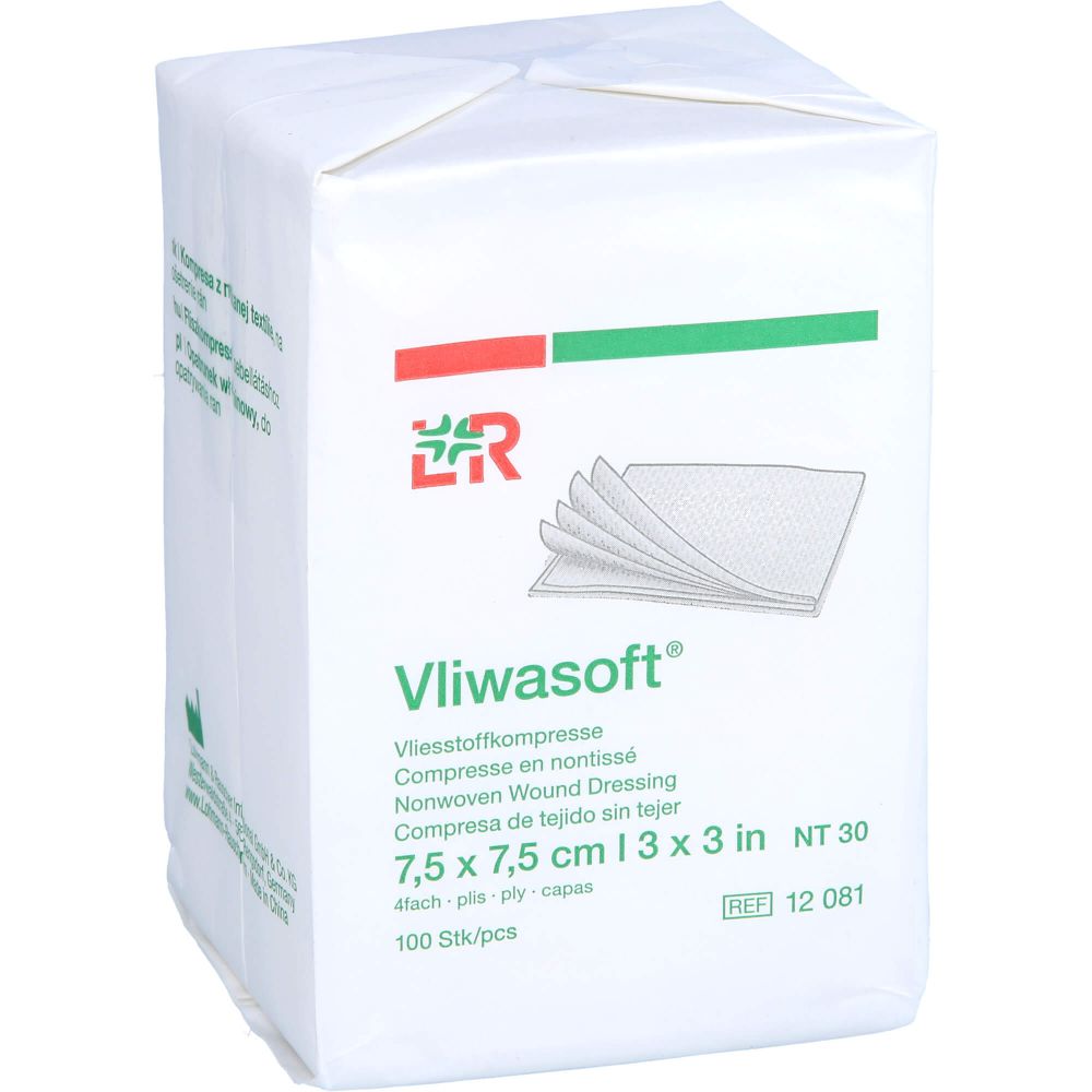 Vliwasoft Vlieskompressen unsteril 7,5x7,5 cm 4l. 100 St 100 St