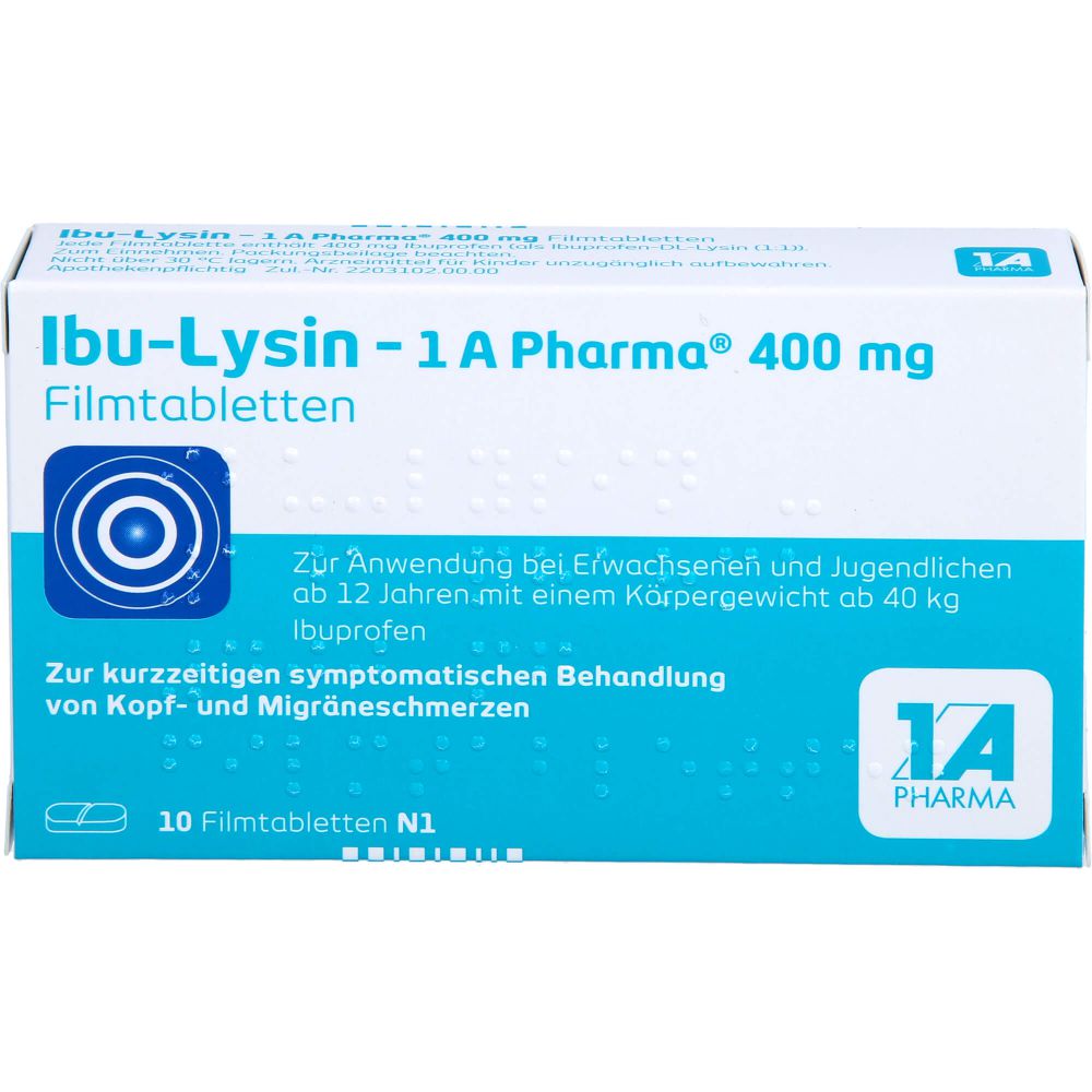 Ibu-Lysin 1A Pharma 400 mg Filmtabletten 10 St