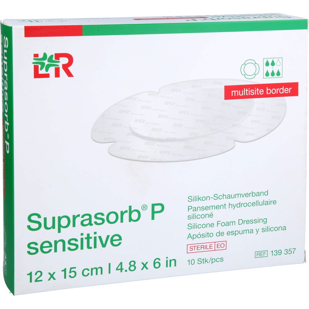 SUPRASORB P sen.PU-Schaumv.multis.bor.12x15cm