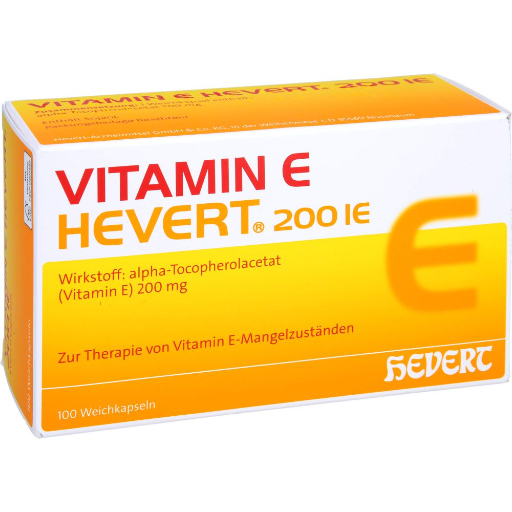 Vitamin E Hevert 200 I.E. Weichkapseln 100 St