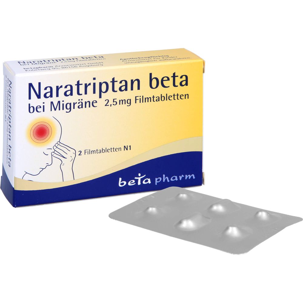 NARATRIPTAN beta bei Migräne 2,5 mg Filmtabletten