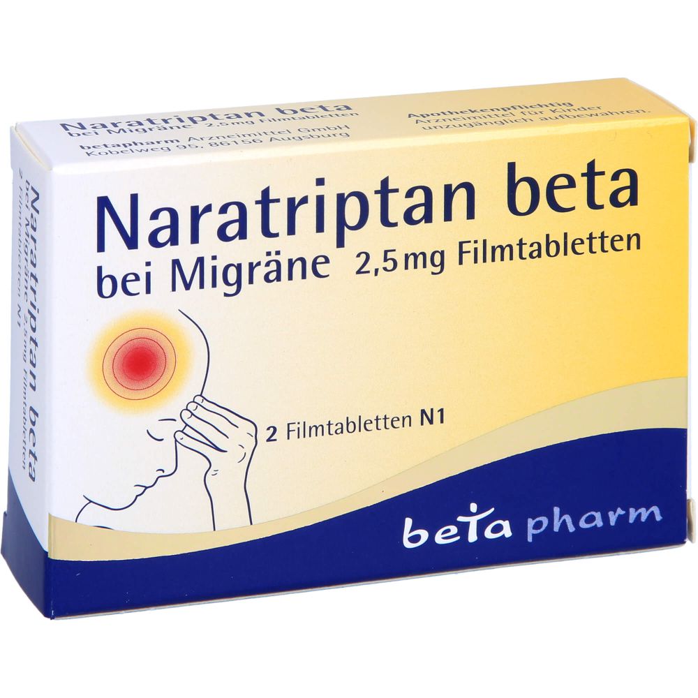 NARATRIPTAN beta bei Migräne 2,5 mg Filmtabletten
