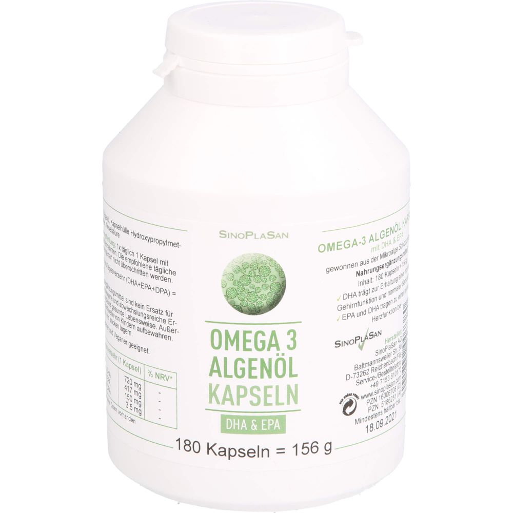 OMEGA-3 Algenöl DHA+EPA Kapseln 180 St PZN16006708 - Bild 1 von 1
