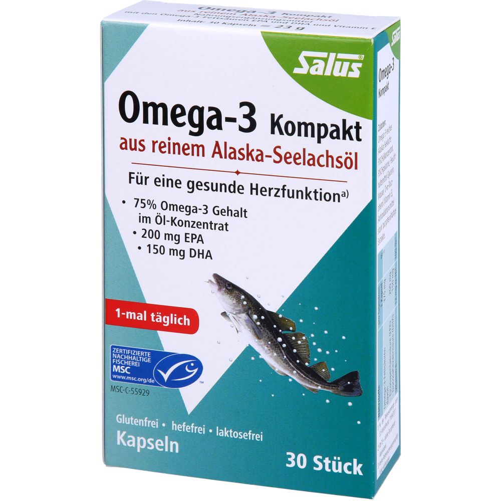 OMEGA-3 KOMPAKT aus reinem Alaska-Seelachsöl Salus