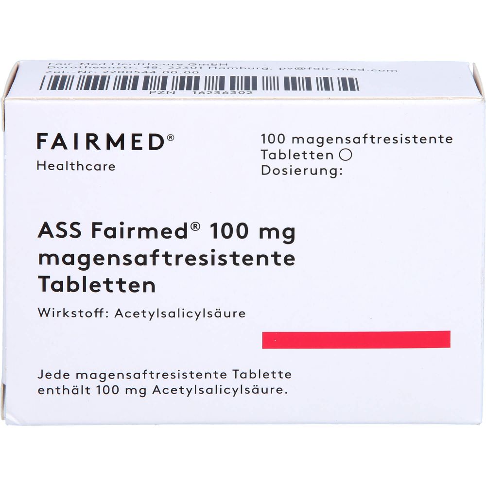 ASS Fairmed 100 mg magensaftres.Tabletten