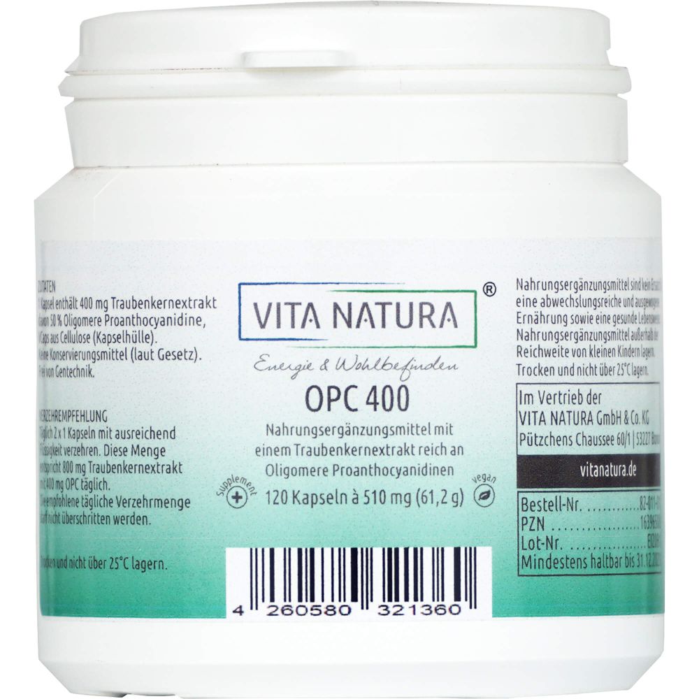 OPC TRAUBENKERNEXTRAKT 400 mg Vegi- Kapseln