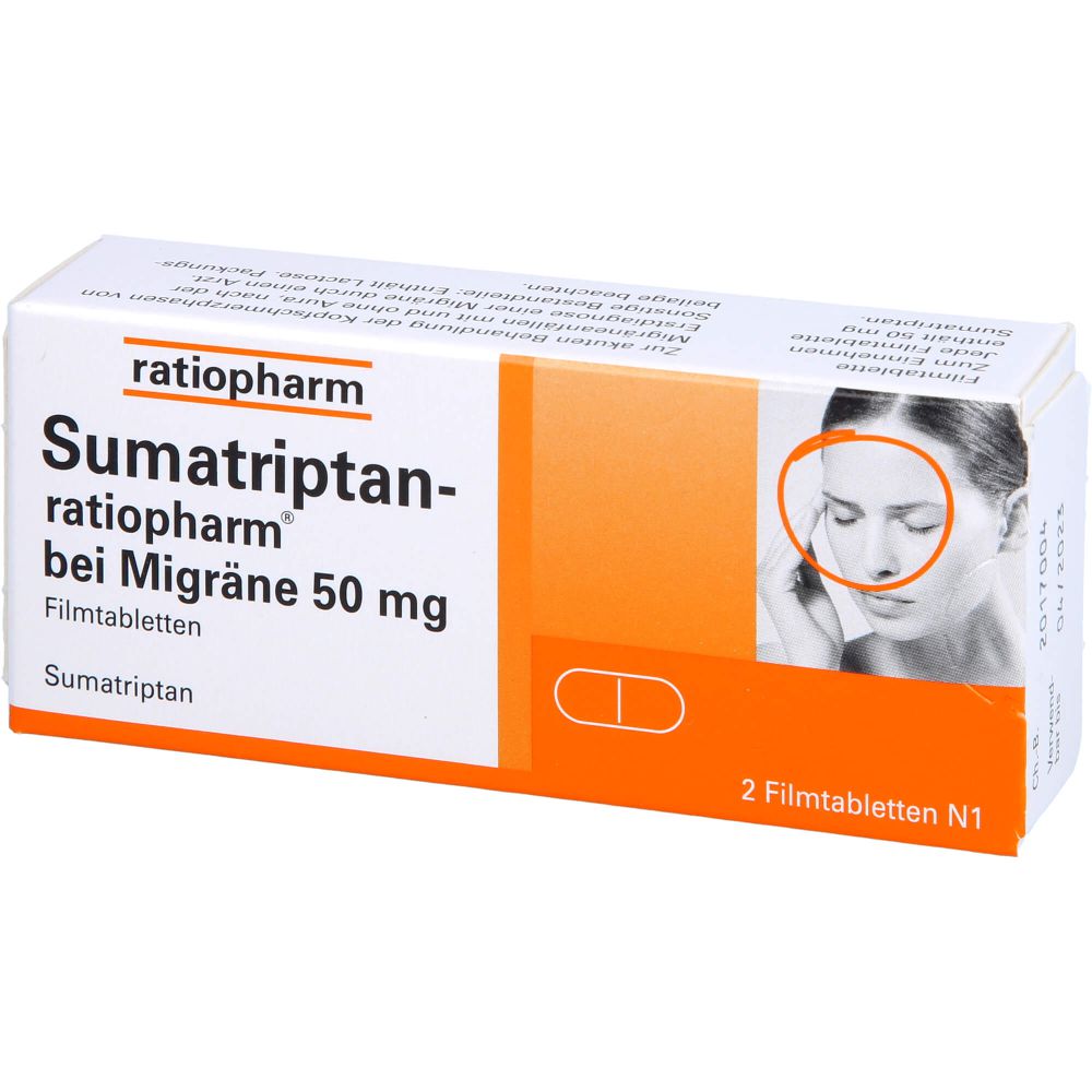 Sumatriptan-ratiopharm bei Migräne 50 mg Filmtabl. 2 St