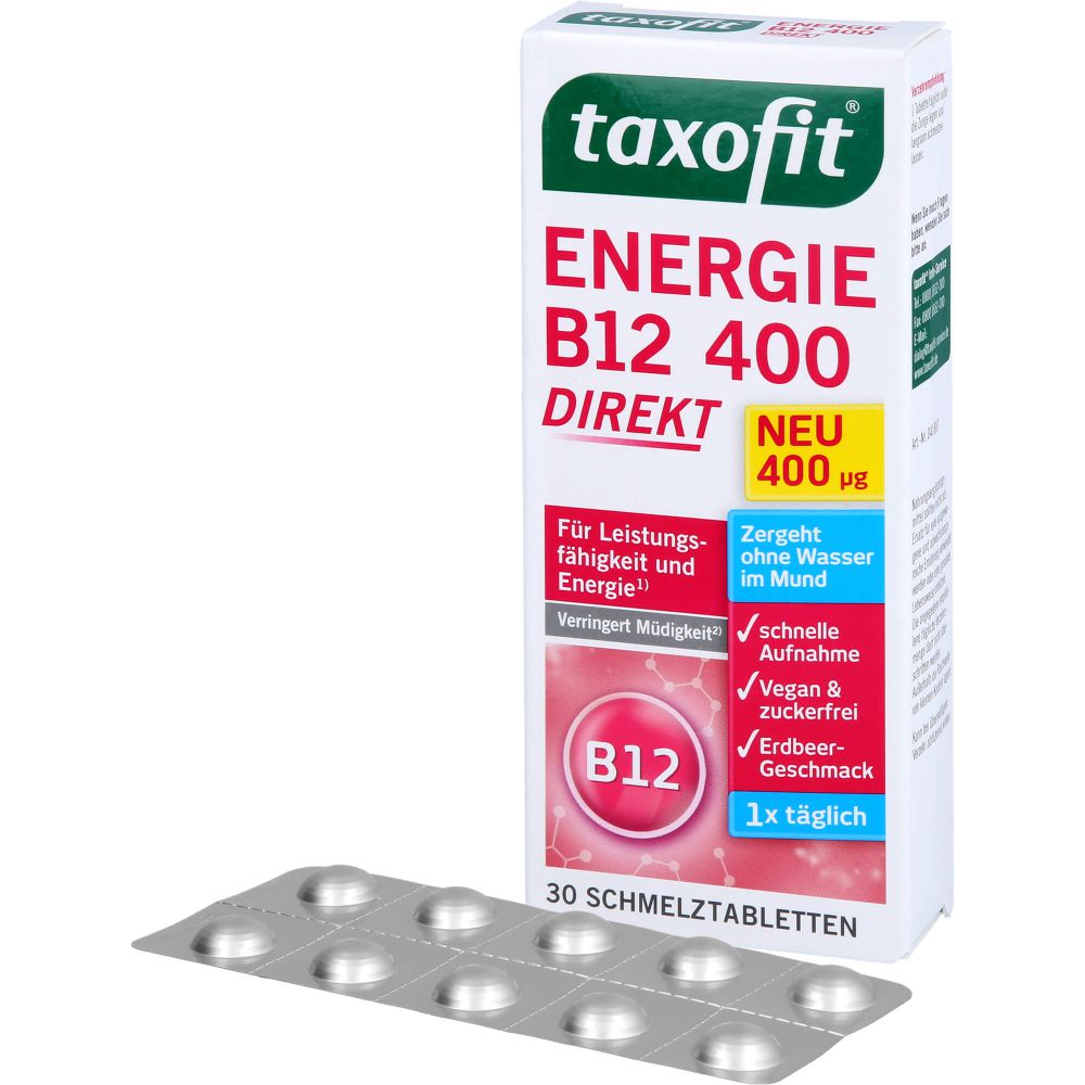 TAXOFIT Energie B12 400 Direkt Schmelztabletten