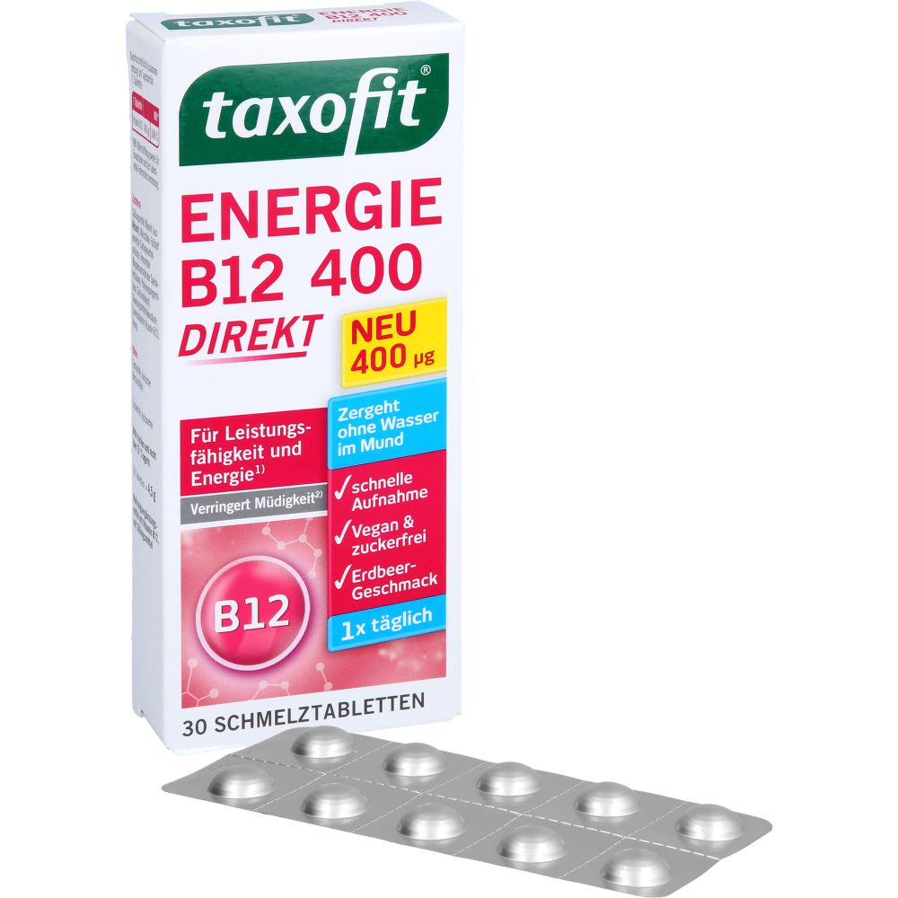 TAXOFIT Energie B12 400 Direkt Schmelztabletten