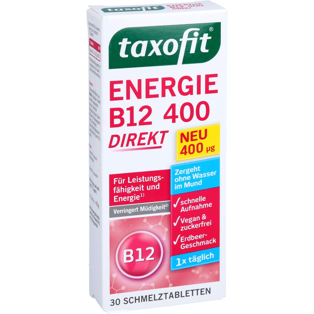 TAXOFIT Energie B12 400 Direkt Schmelztabletten