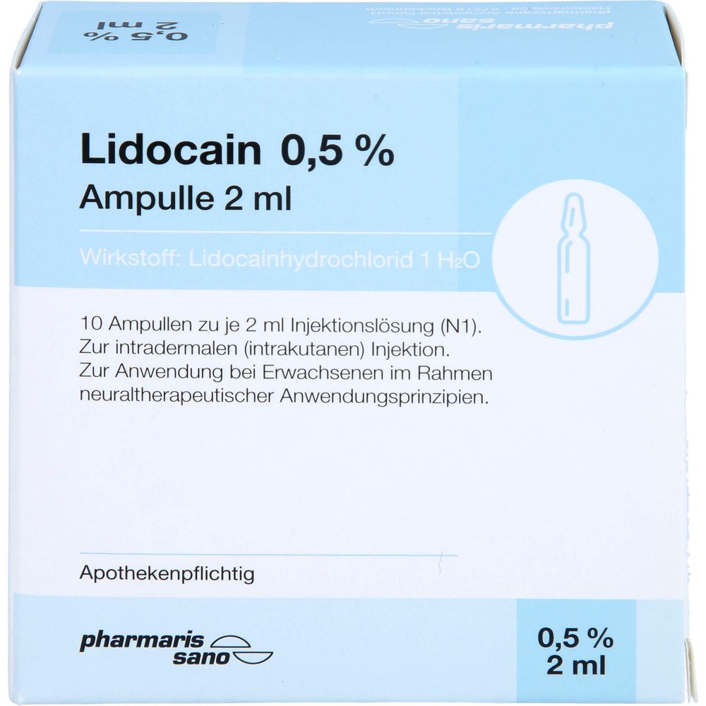 LIDOCAIN pharmarissano 0,5% Inj.-Lsg.Ampullen 2 ml