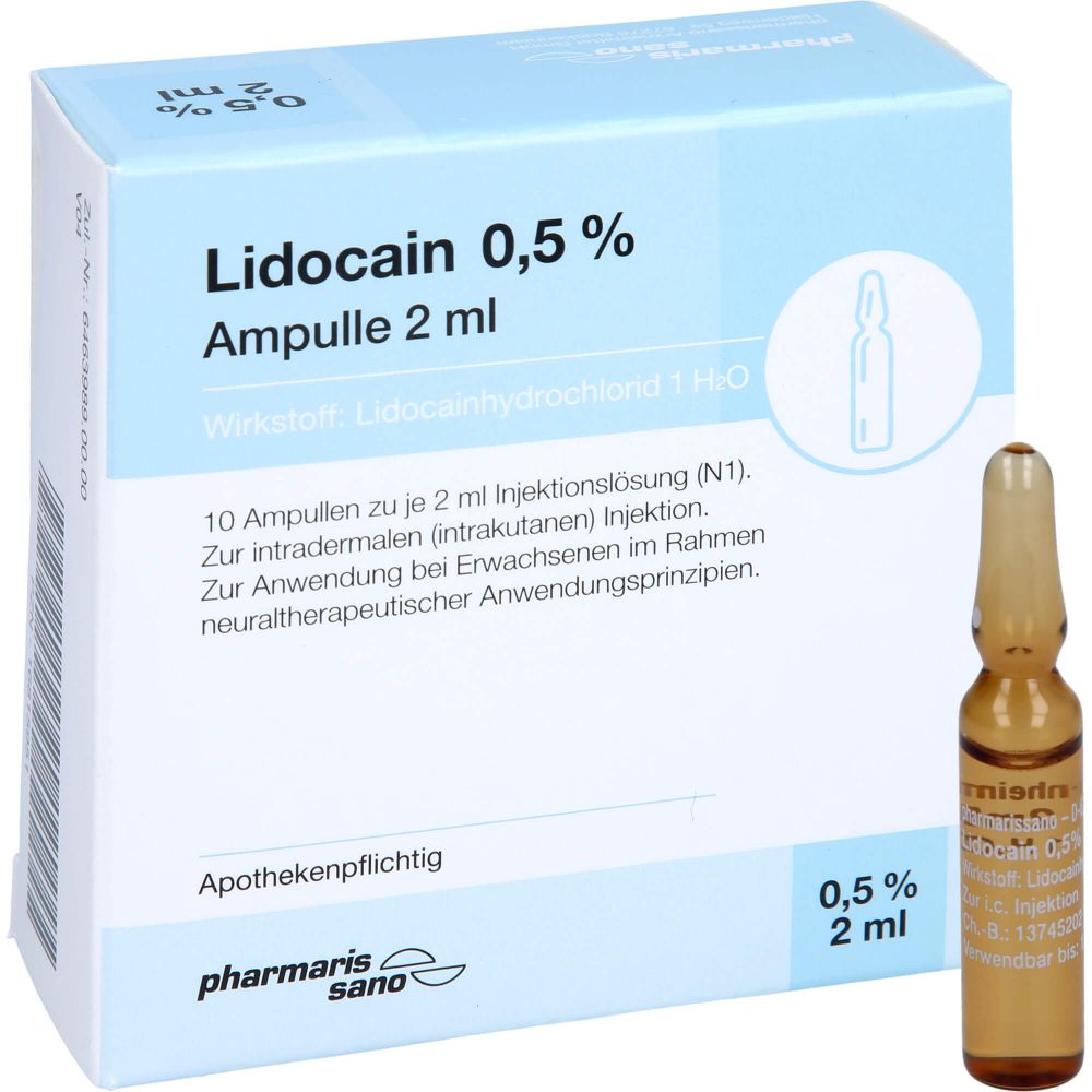 LIDOCAIN pharmarissano 0,5% Inj.-Lsg.Ampullen 2 ml