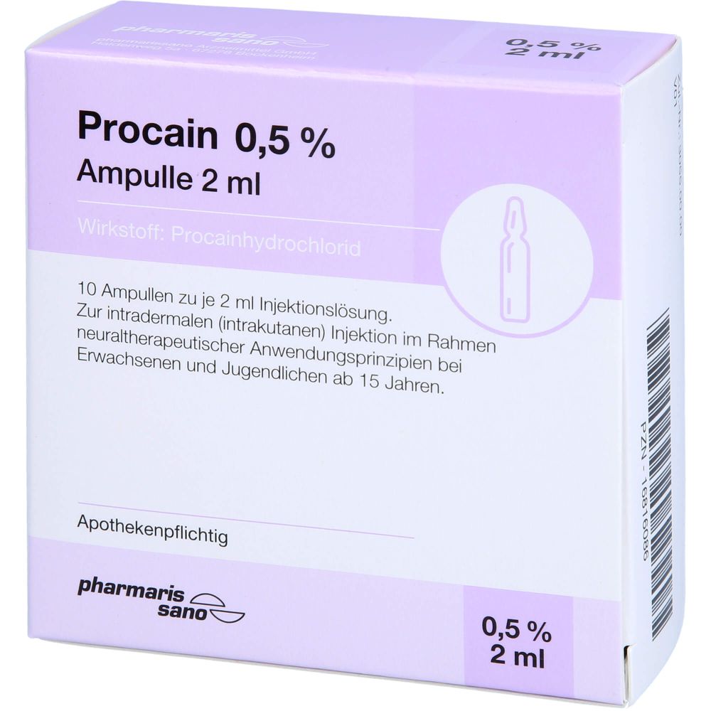 PROCAIN pharmarissano 0,5% Inj.-Lsg.Ampullen 2 ml