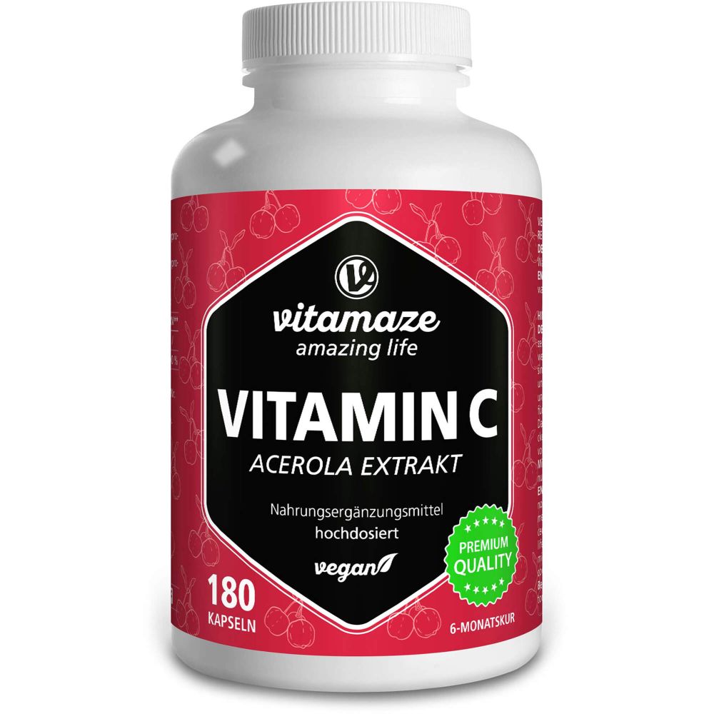 VITAMIN C 160 mg Acerola Extrakt pur vegan Kapseln