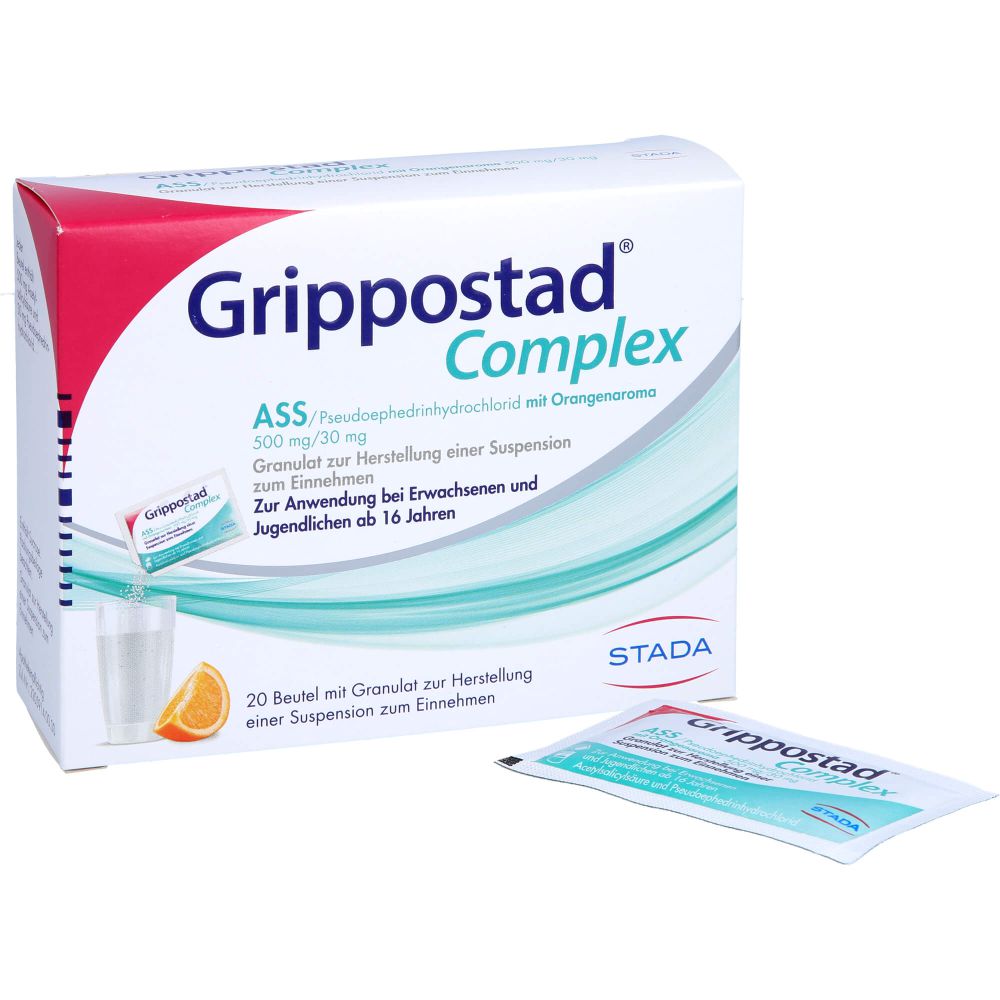 GRIPPOSTAD Complex ASS/Pseudoeph.500/30 mg Orange
