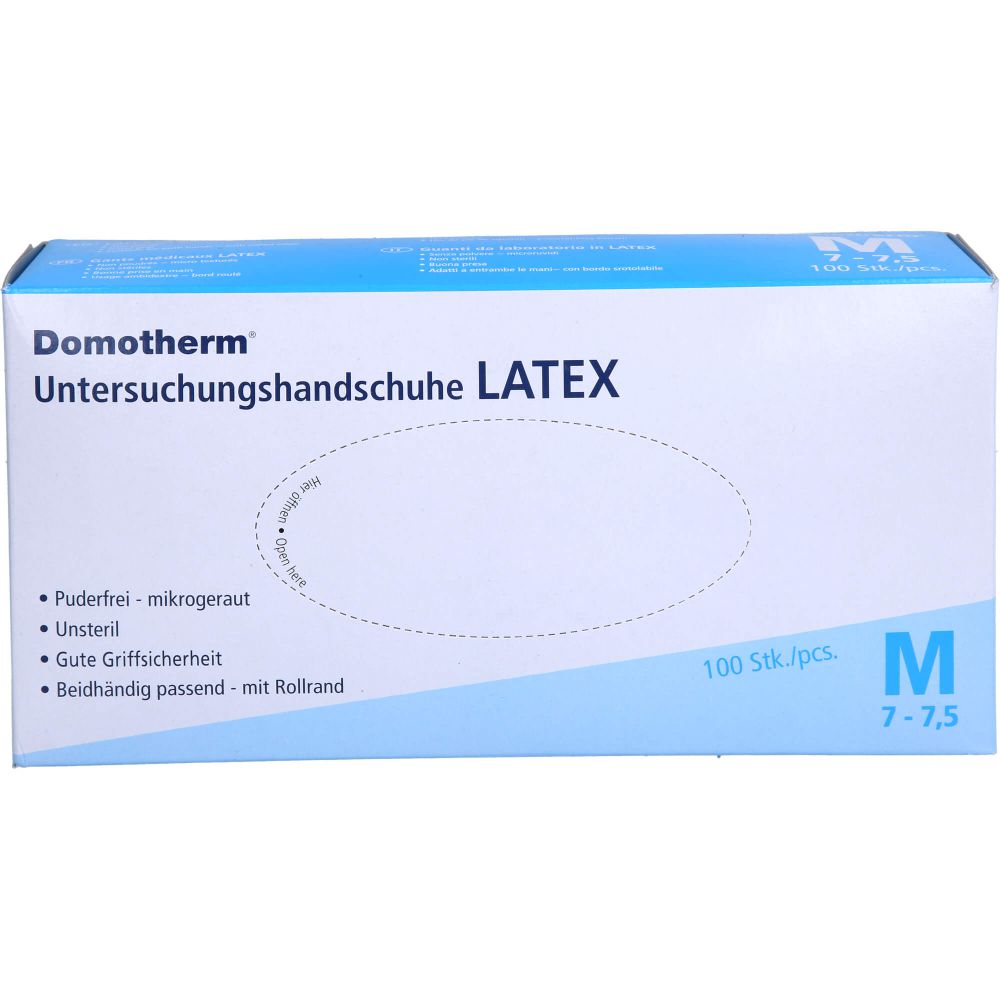 DOMOTHERM Unt.Handschuhe Latex unsteril pf M weiß