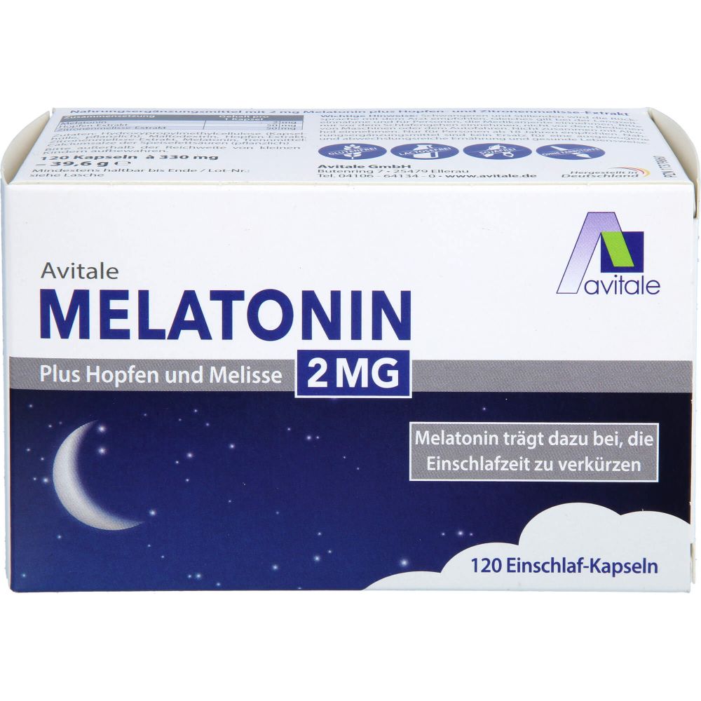 MELATONIN 2 mg plus Hopfen und Melisse Kapseln