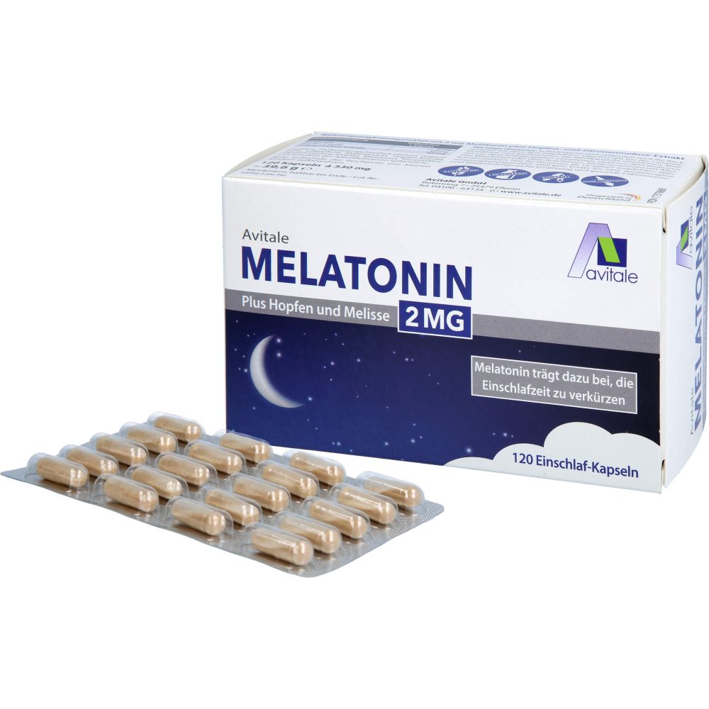 MELATONIN 2 mg plus Hopfen und Melisse Kapseln