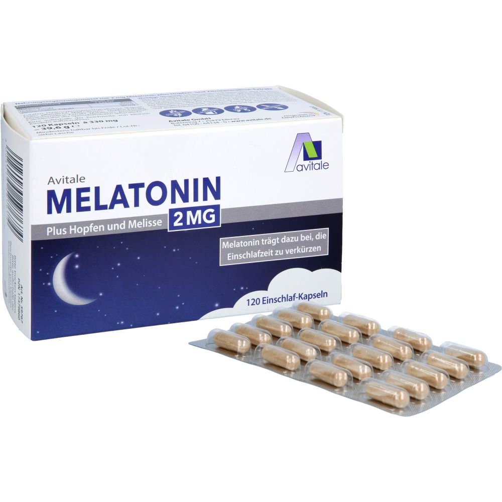 MELATONIN 2 mg plus Hopfen und Melisse Kapseln