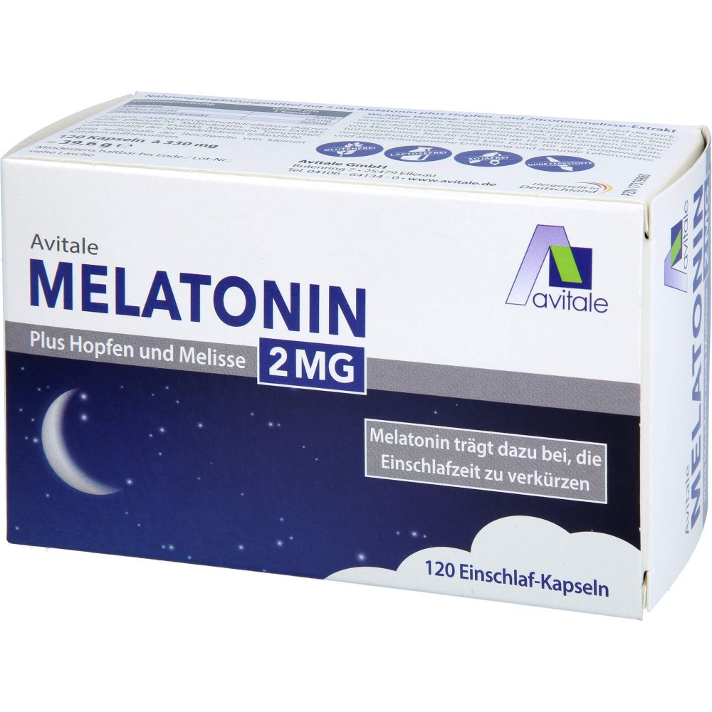 MELATONIN 2 mg plus Hopfen und Melisse Kapseln