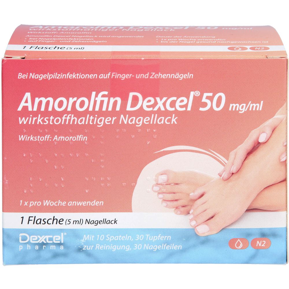 Amorolfin Dexcel 50 mg/ml wirkstoffhalt.Nagellack 5 ml 5 ml