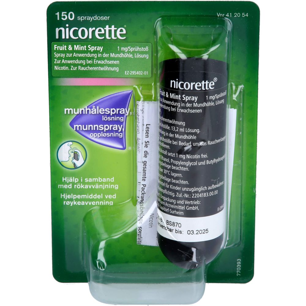 NICORETTE Fruit & Mint Spray 1 mg/Sprühstoß