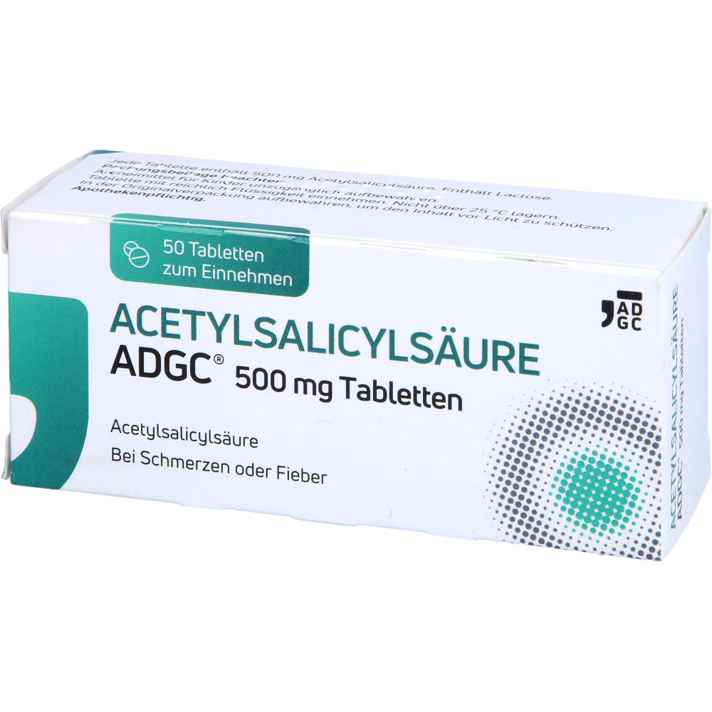 ACETYLSALICYLSÄURE ADGC 500 mg Tabletten