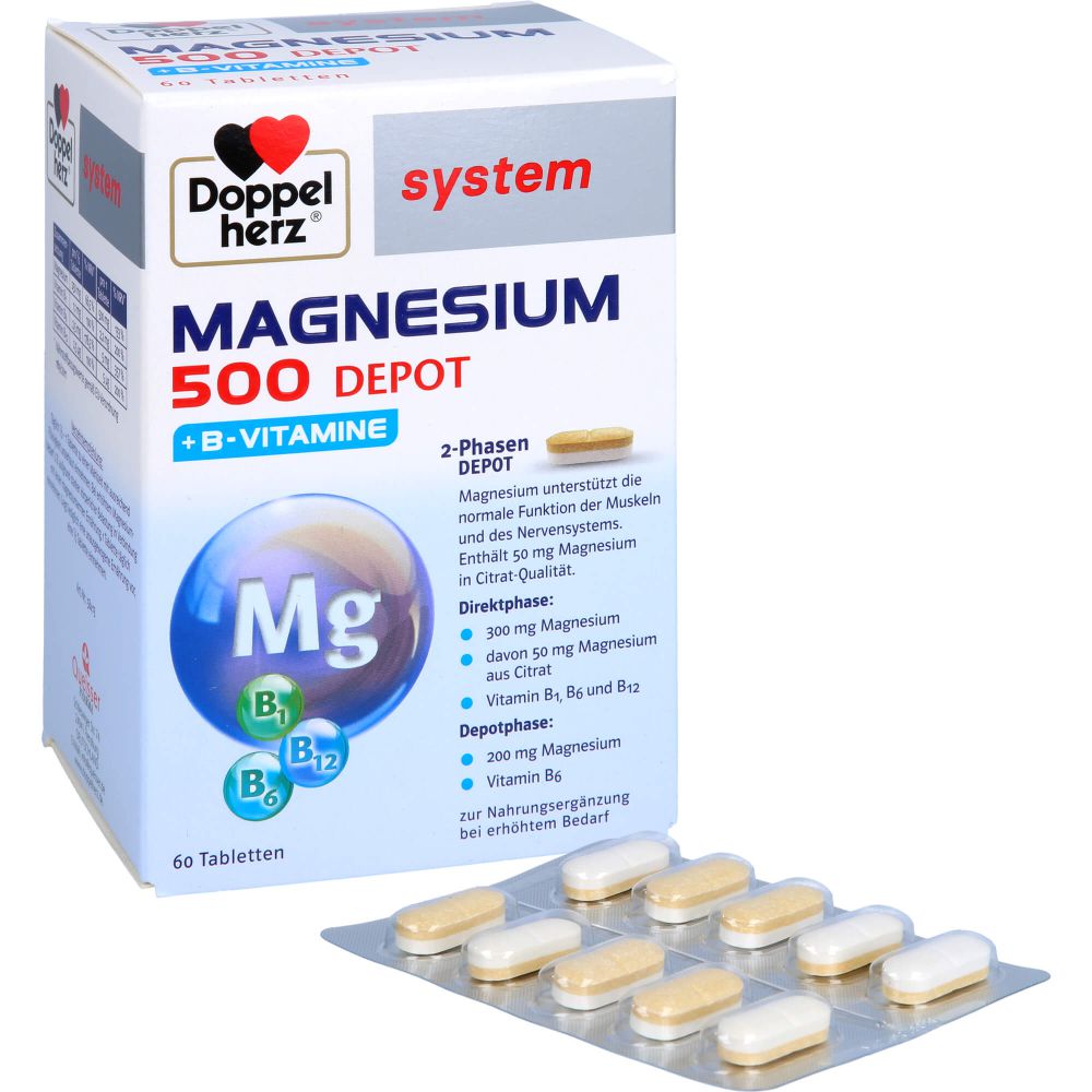 DOPPELHERZ Magnesium 500 Depot system Tabletten