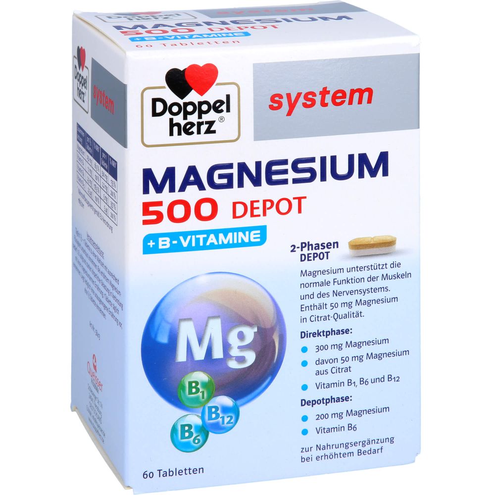 DOPPELHERZ Magnesium 500 Depot system Tabletten