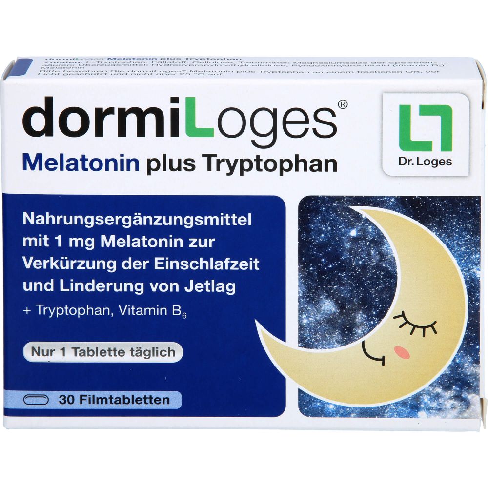 Dormiloges 1 mg Melatonin plus Tryptophan Filmtab. 30 St