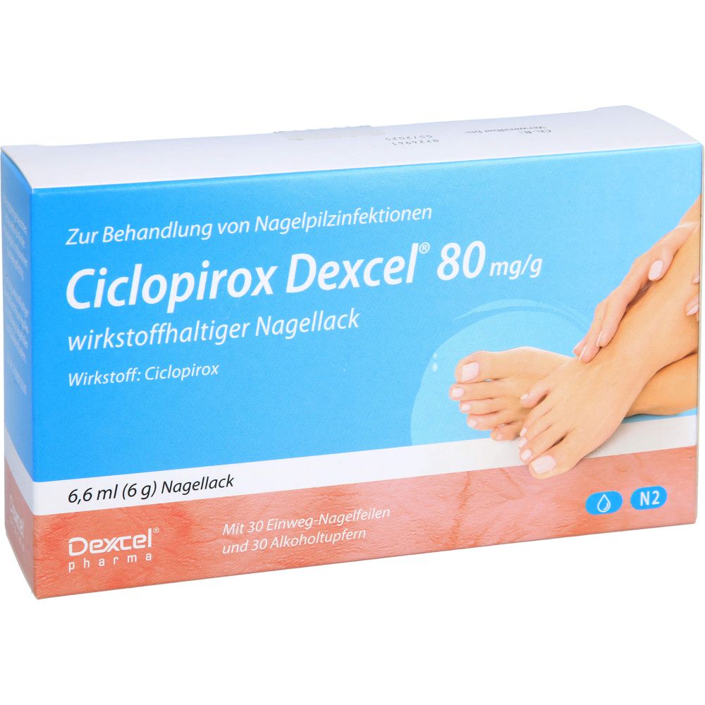 Ciclopirox Dexcel 80 mg/g wirkstoffhalt.Nagellack 6,6 ml