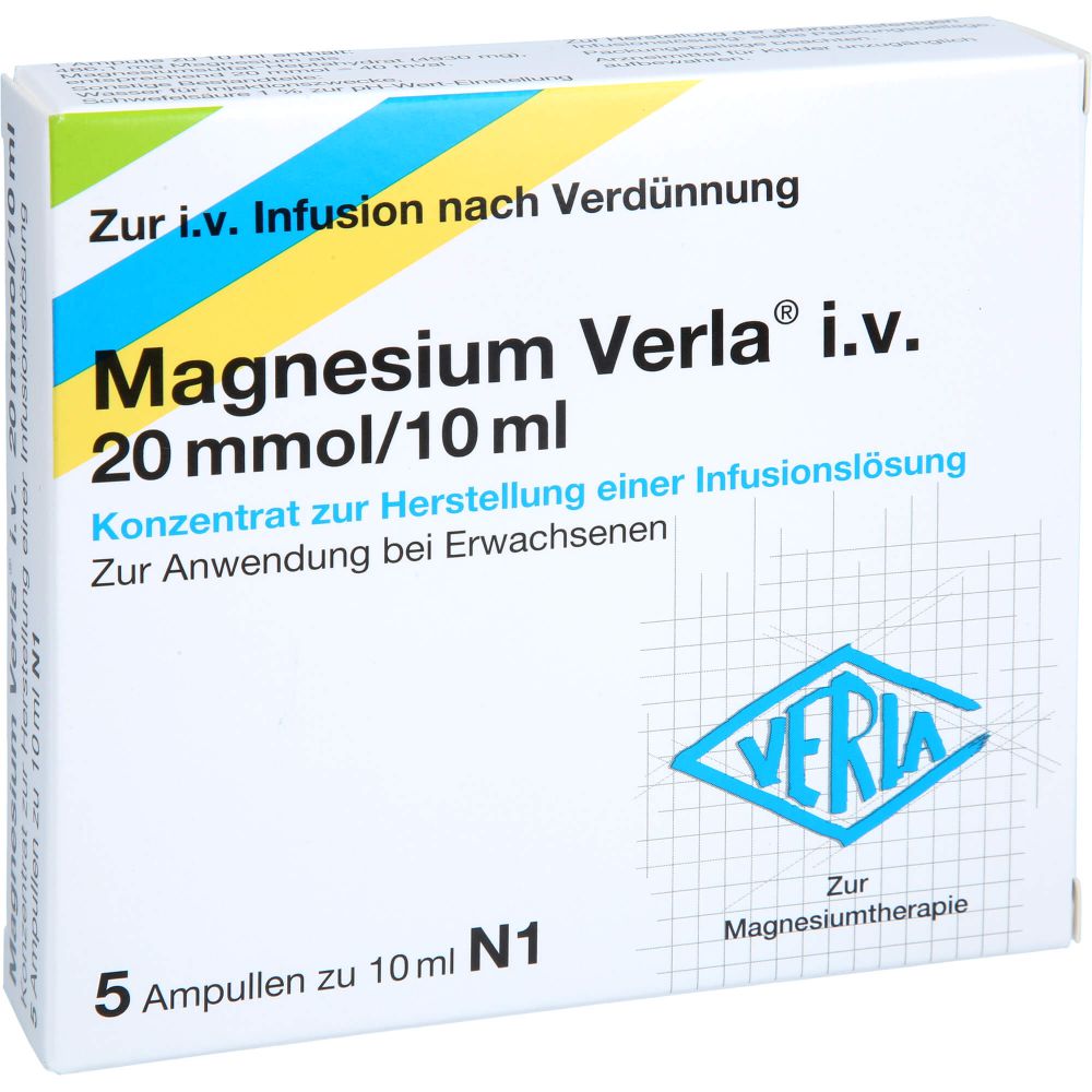 MAGNESIUM VERLA i.v. 20 mmol/10 ml K.z.H.e.Inf.Lsg