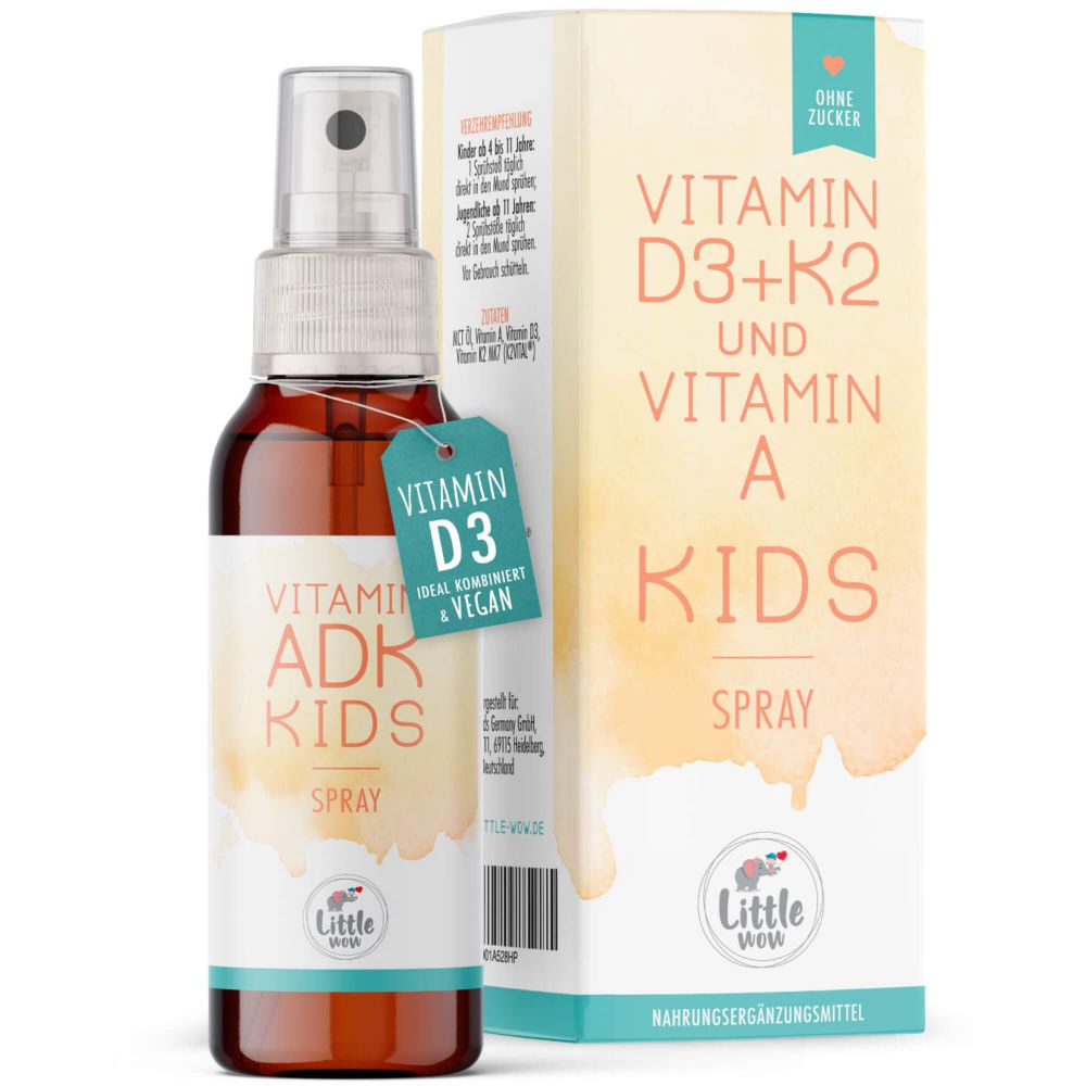 LITTLE Wow Vitamin ADK Kids D3 K2 A Kind.veg.Spray