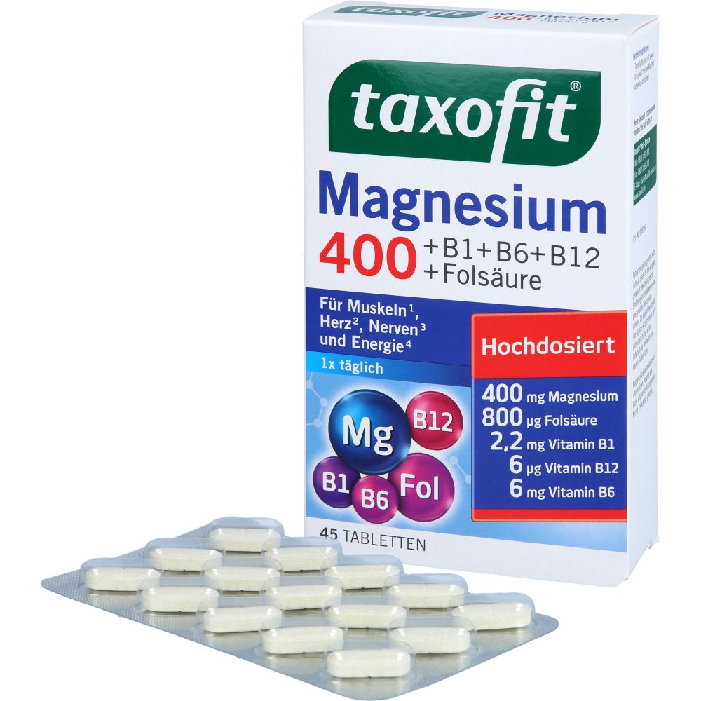 TAXOFIT Magnesium 400+B1+B6+B12+Folsäure Tabletten