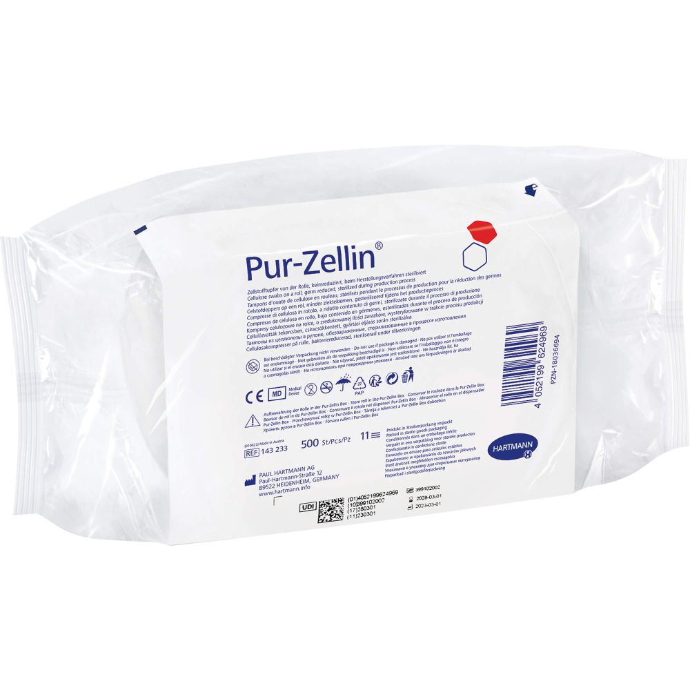 PUR-ZELLIN 4x5 cm keimreduziert Rolle