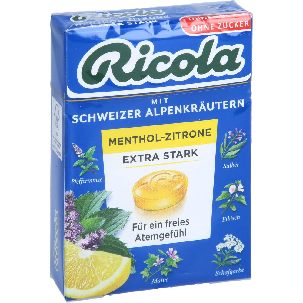 RICOLA o.Z.Box Menthol-Zitrone extra stark Bonbons