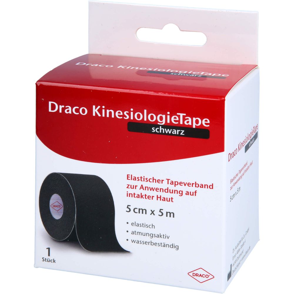 DRACO KINESIOLOGIETAPE 5 cmx5 m schwarz