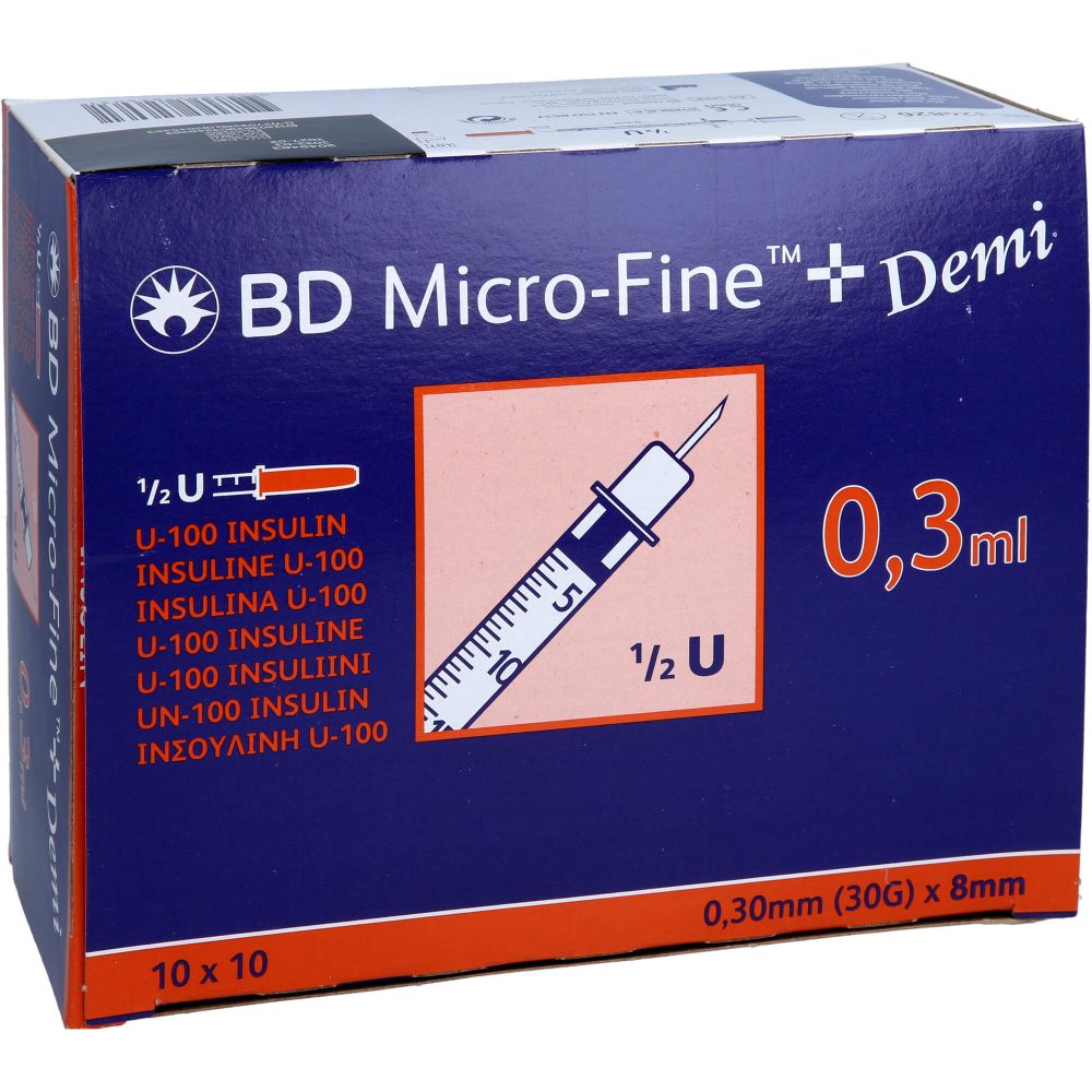 BD MICRO-FINE+ Insulinspr.0,3 ml U100 0,3x8 mm