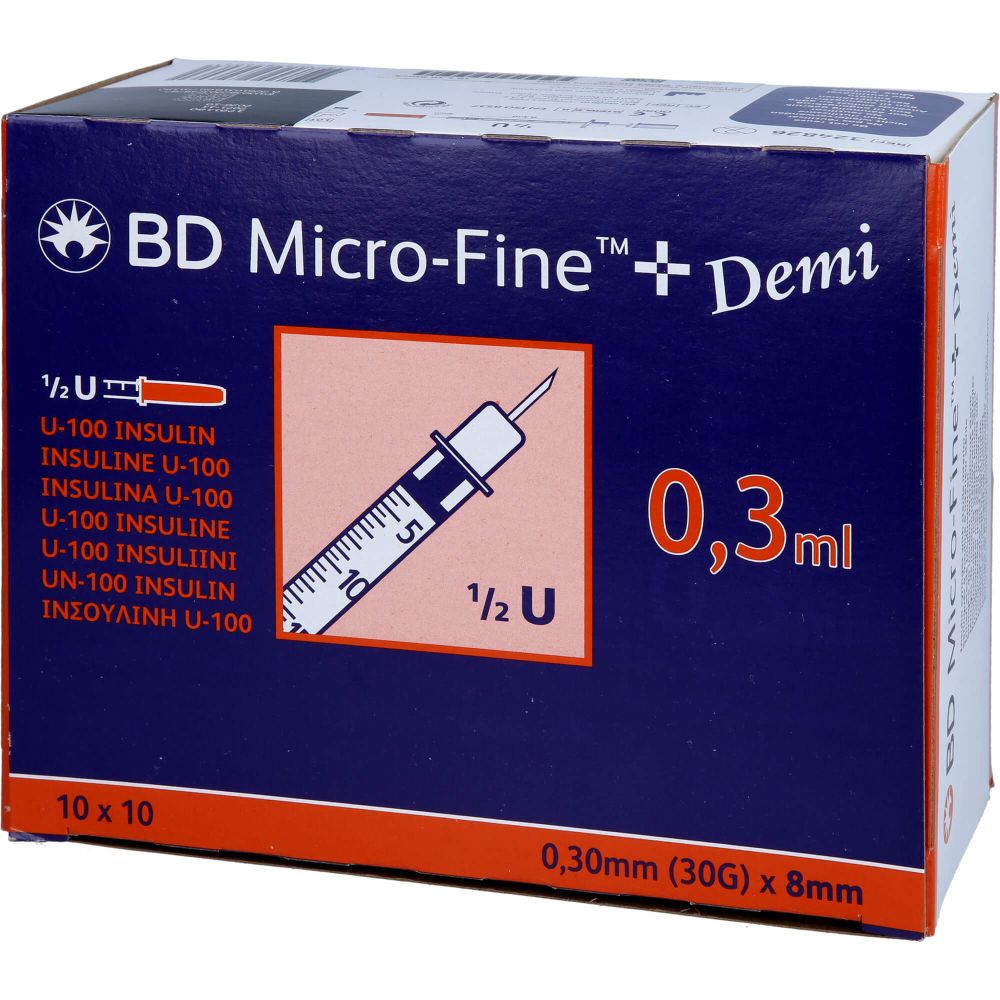 BD MICRO-FINE+ Insulinspr.0,3 ml U100 0,3x8 mm