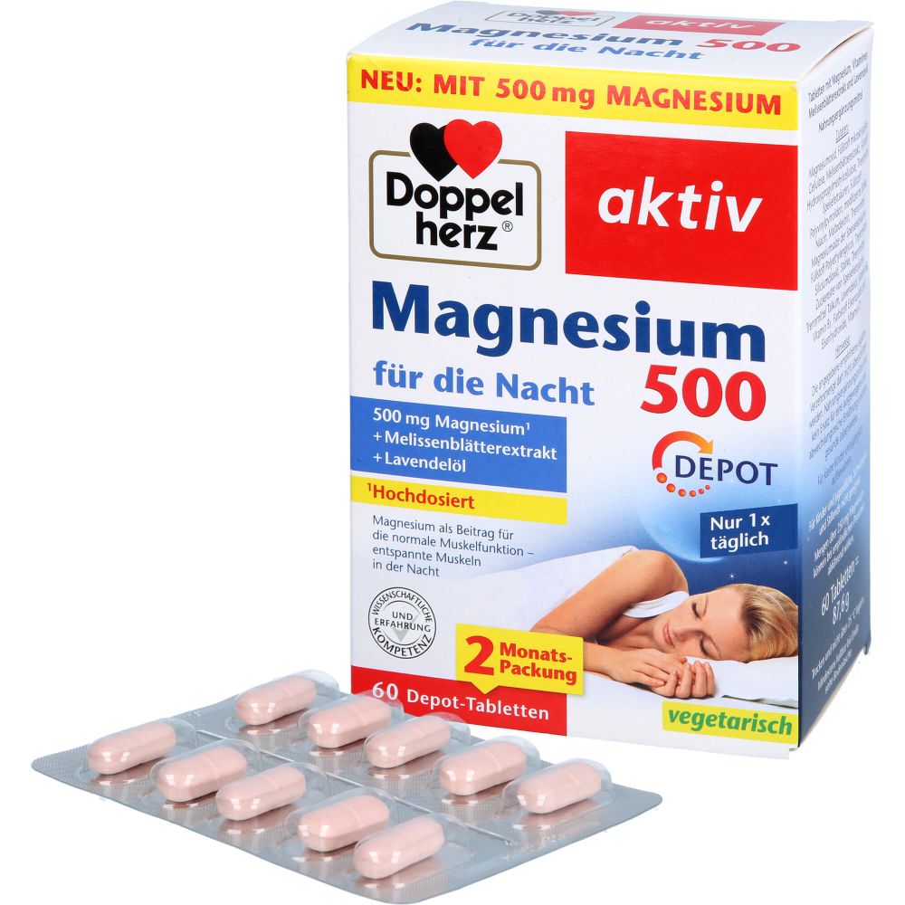 DOPPELHERZ Magnesium 500 für die Nacht Tabletten