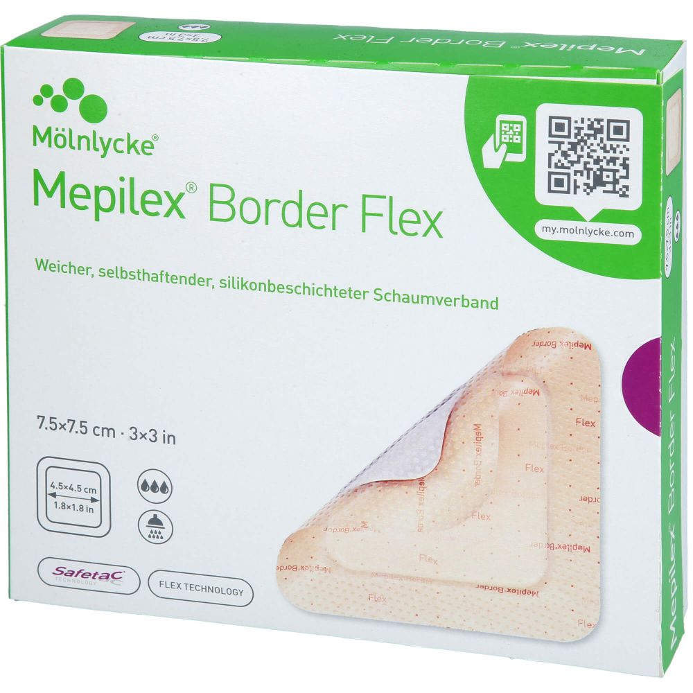 MEPILEX Border Flex Schaumverb.haft.7,5x7,5 cm