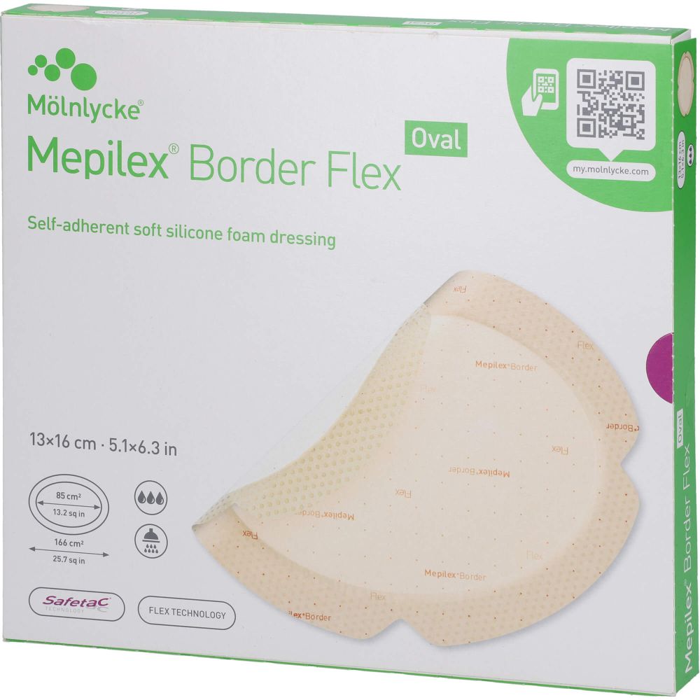 MEPILEX Border Flex Schaumverb.haft.13x16 cm oval